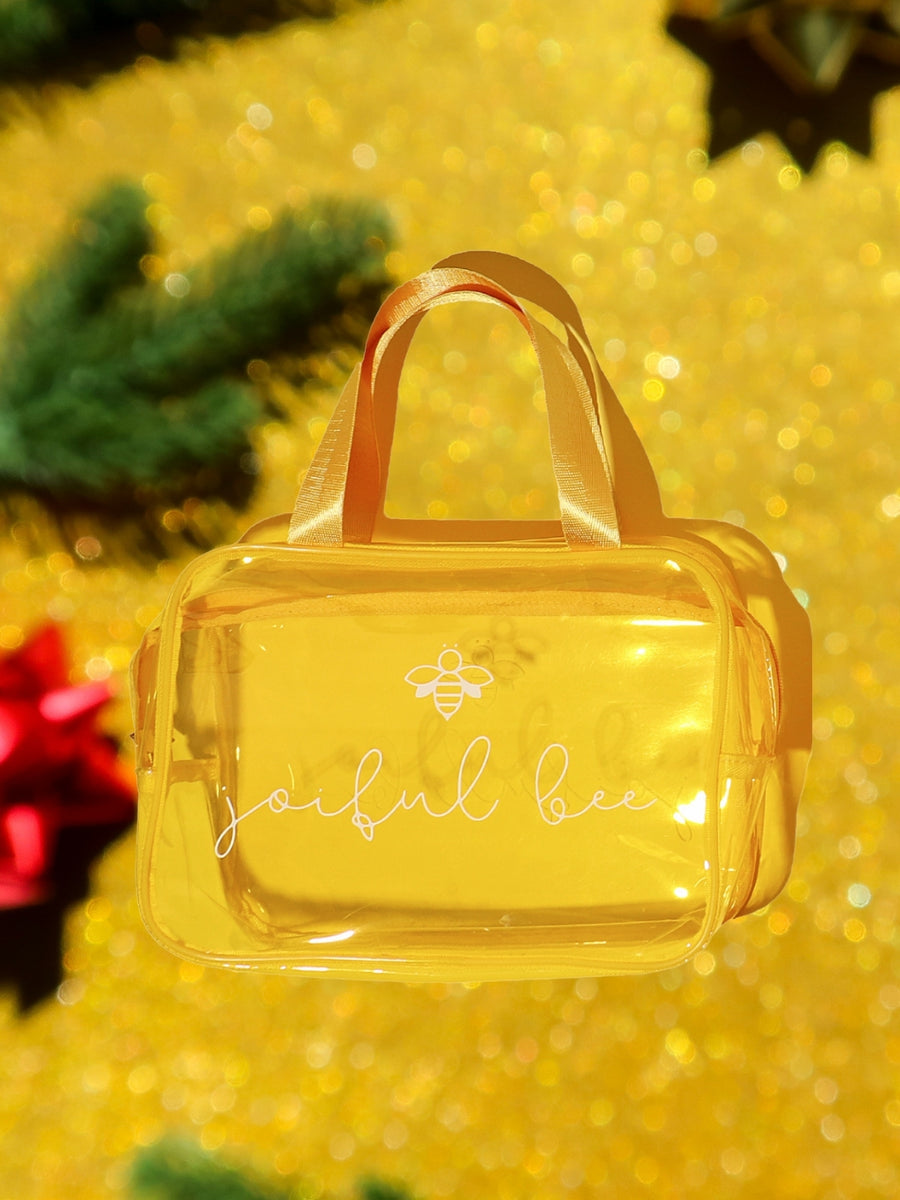 yellow hair care travel case